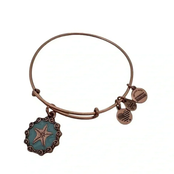 Alex and Ani Star Fish II Bracelet Charm Color Infusion Jewelry Bangle Blue - Picture 1 of 5